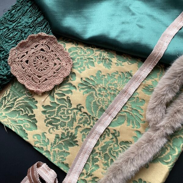 Tessuti e materiale sul verde